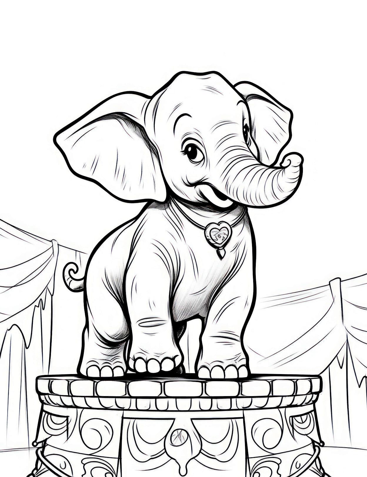 Majestic elephant coloring pages for adults and kids