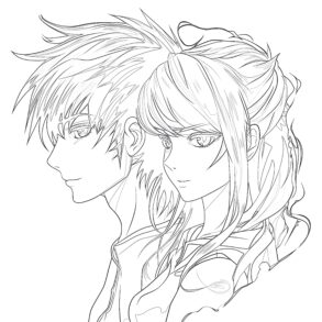 Anime couple coloring page coloring pages mimi panda