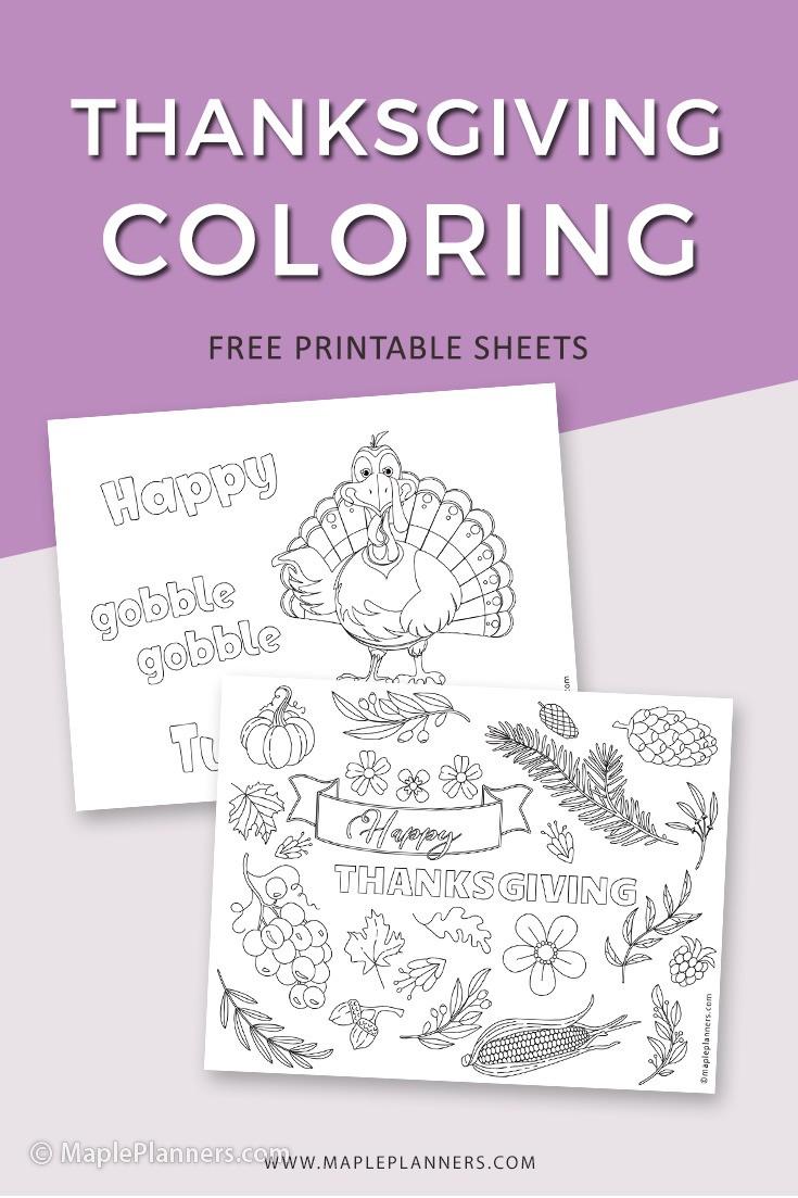 Free printable thanksgiving coloring pages for kids