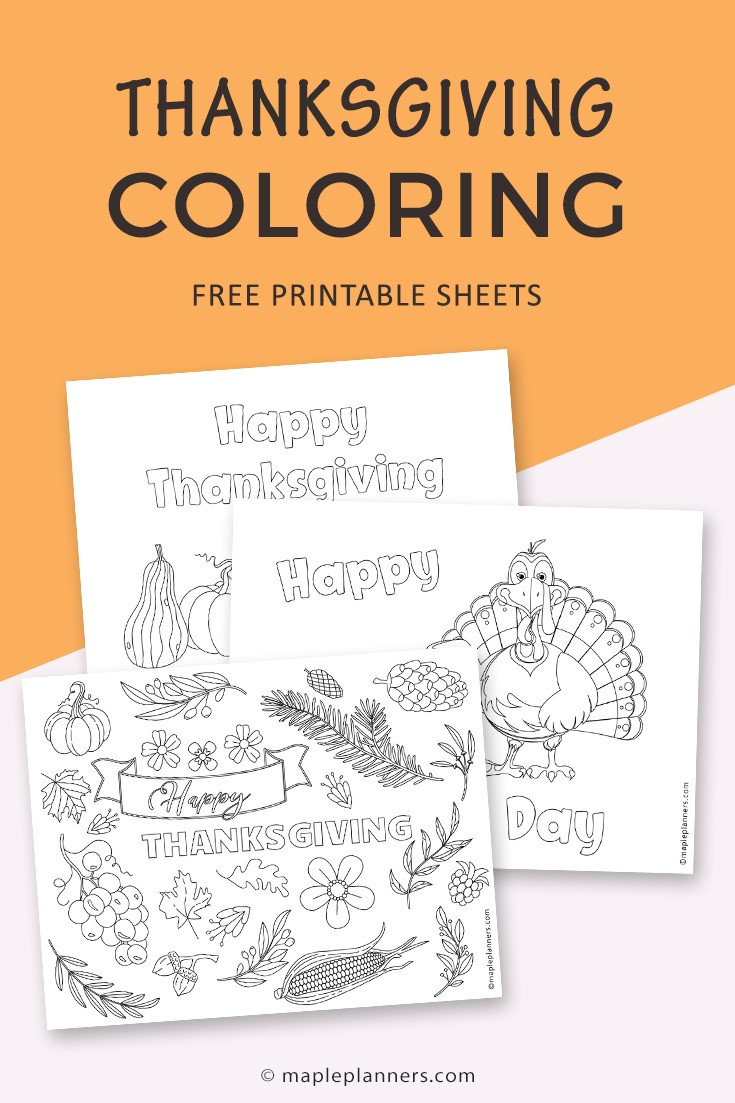 Free printable thanksgiving coloring pages for kids