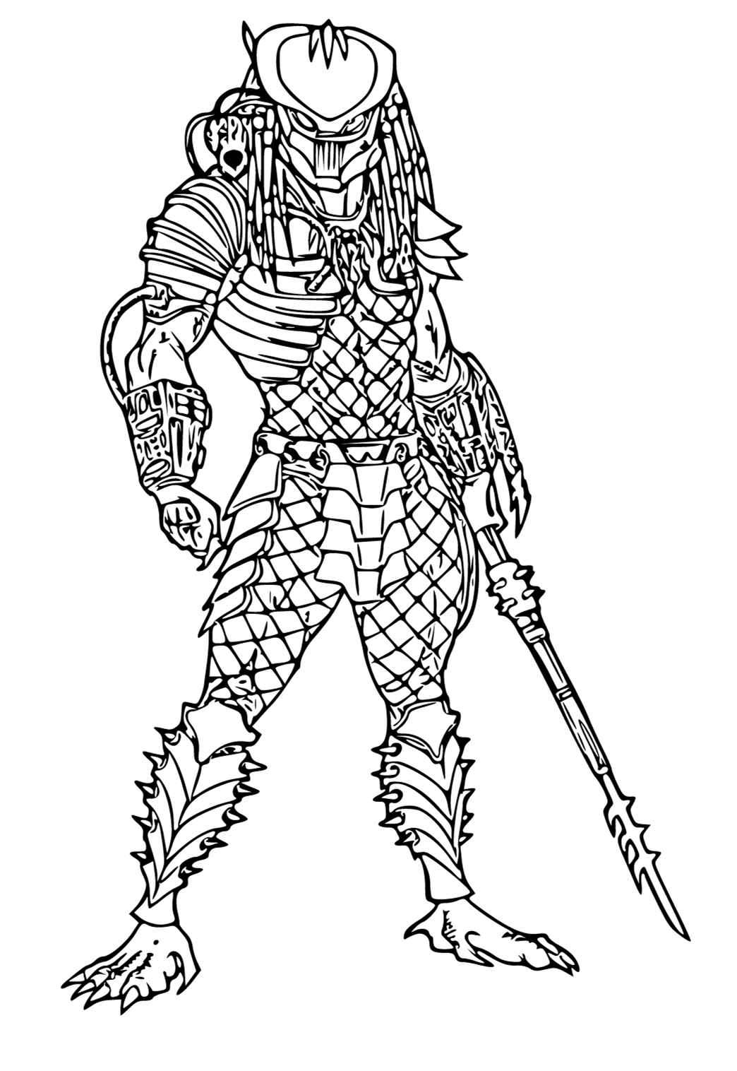 Free printable predator hero coloring page for adults and kids