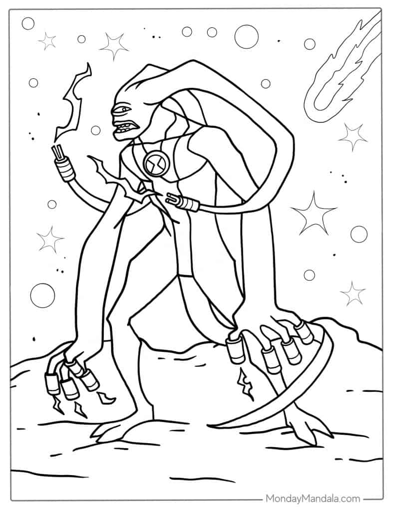 Alien coloring pages free pdf printables