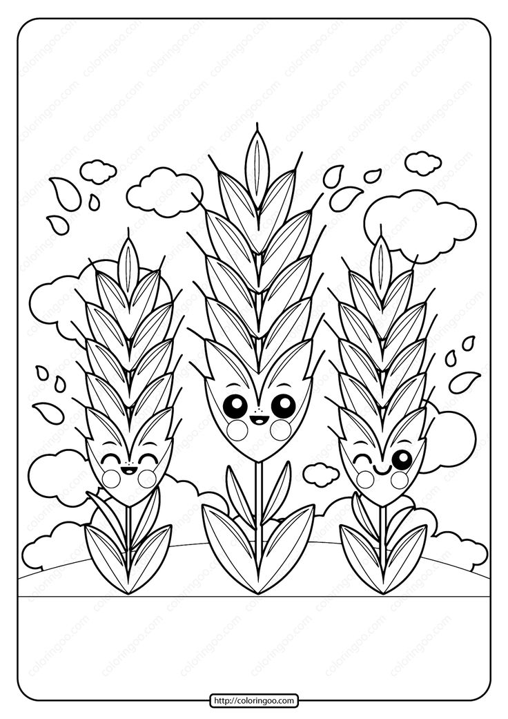Printable cute wheat pdf coloring page coloring pages coloring pages for kids abstract coloring pages