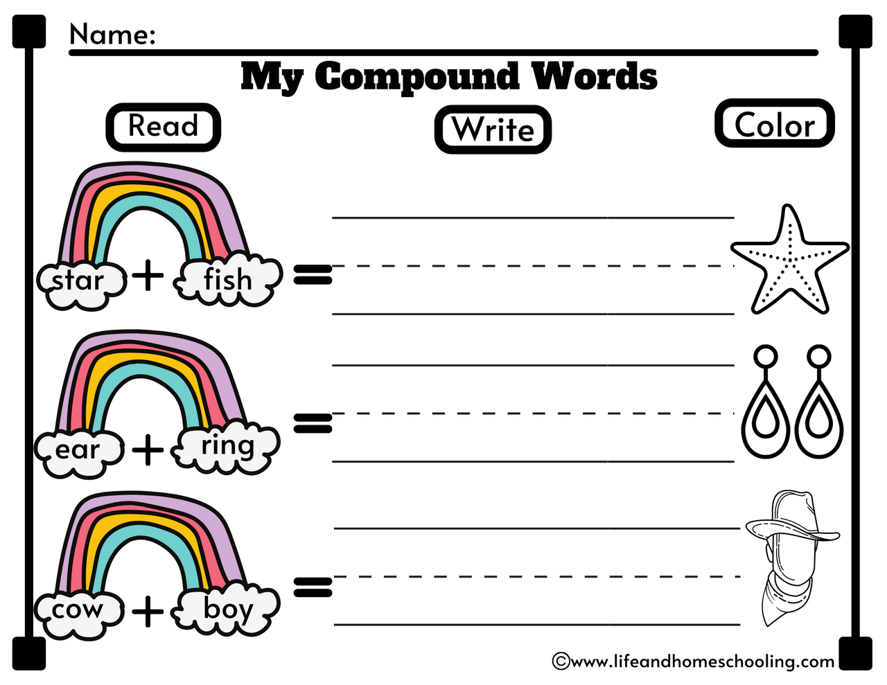 Pound words worksheet