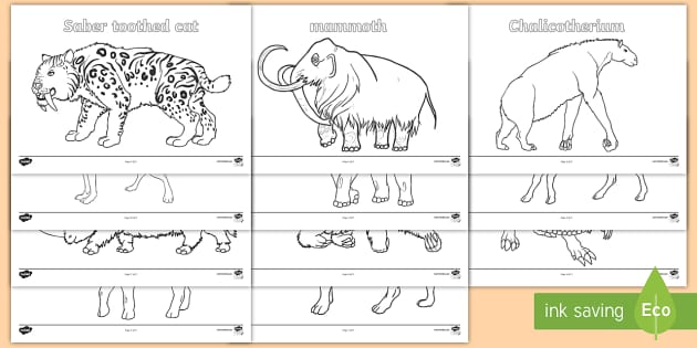 Stone age animals louring pages resources