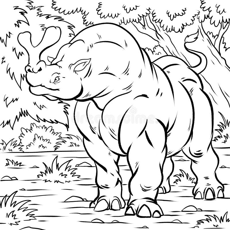 Colouring book for kids and children cartoon illustration prehistoric animals stock illustration