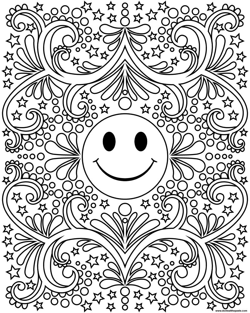 Dont eat the paste happy face coloring page