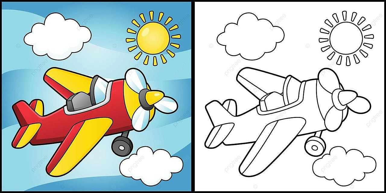 Propeller plane coloring page vehicle illustration graphic art toddler vector graphic art toddler png and vector with transparent background for free download