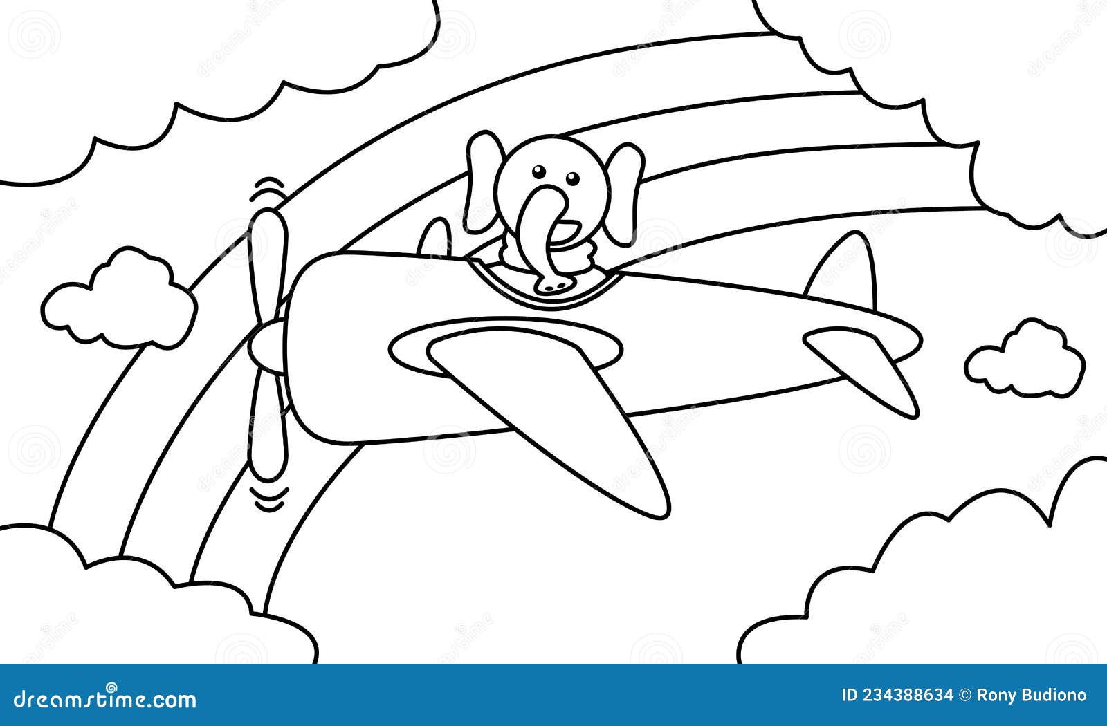 Airplane coloring sheet stock vector illustration of transport