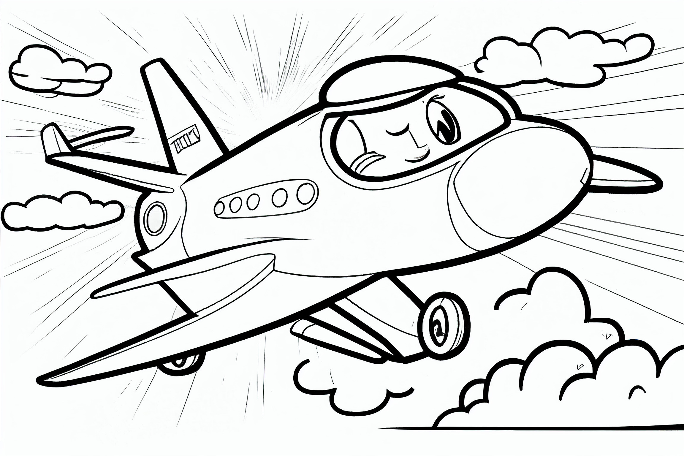 Airplane coloring pages free printable images