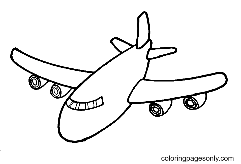 Preschool airplane coloring page