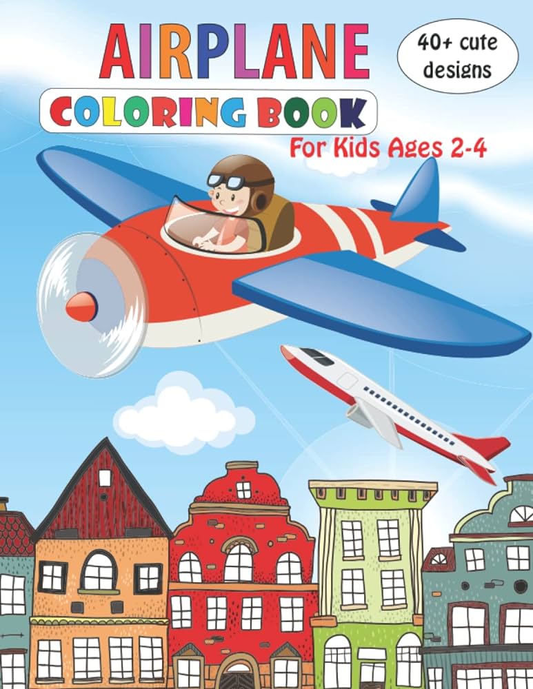 Airplane coloring book for kids ages
