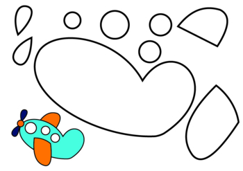 Preschool shape plane craft template by iteacher designer tpt