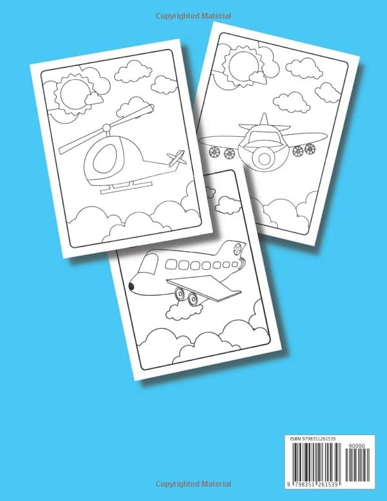 Airplane coloring book for kids beautiful designs to color for toddlers preschool children planes coloring pages for boys and girls cute and easy drawings for who love airplanes editions