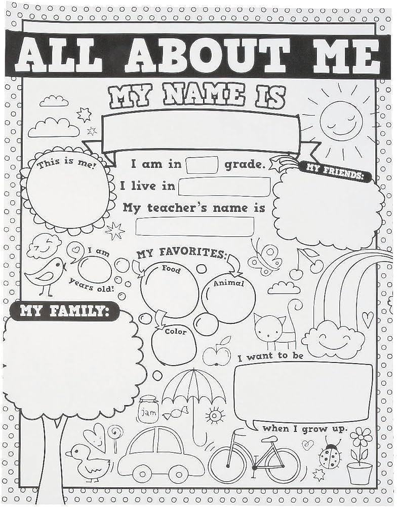 Fun express all about me poster