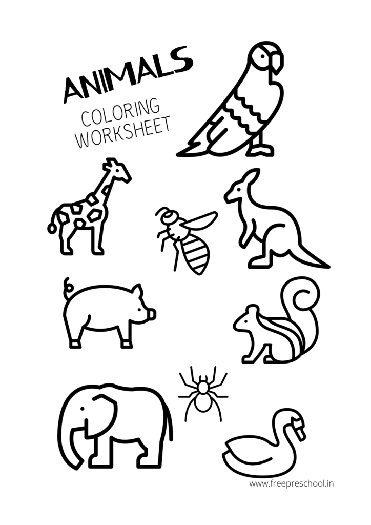 Animal colorg pages free downloads