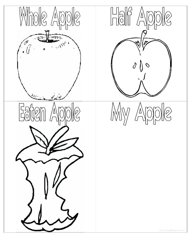Preschool apple coloring pages