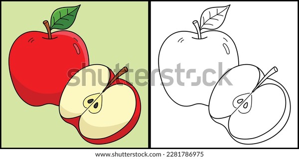 Apple coloring pages images stock photos d objects vectors