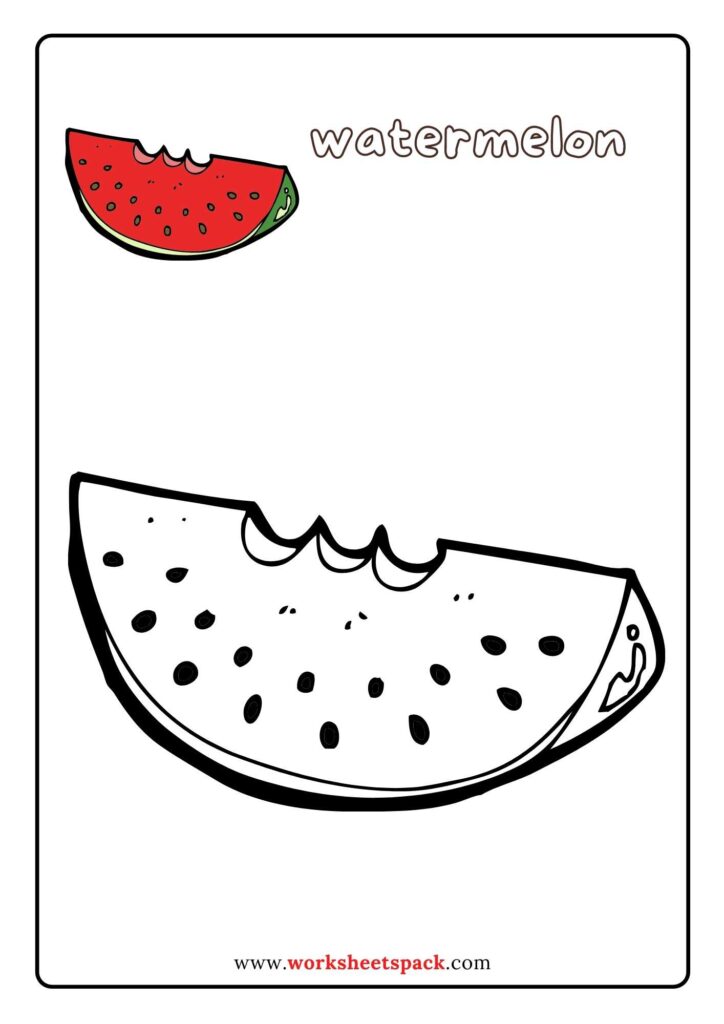 Free summer fruit coloring pages for preschool