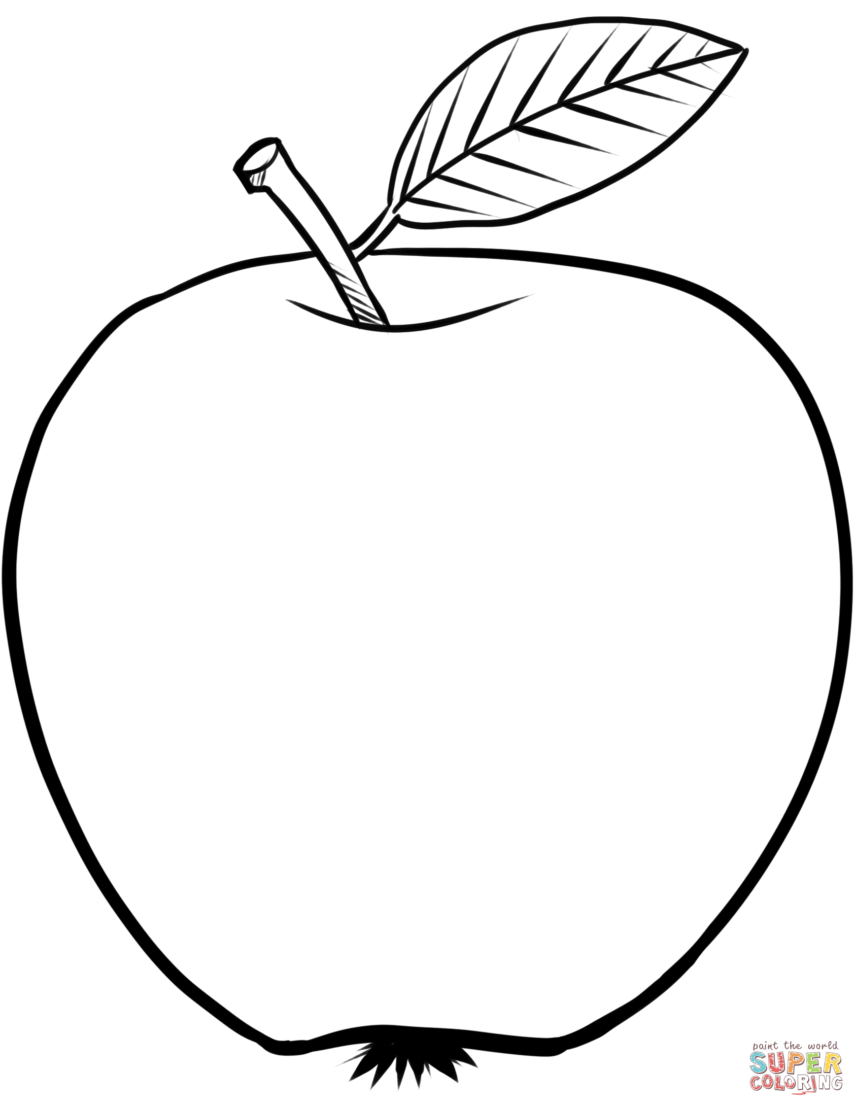 Apple coloring page free printable coloring pages