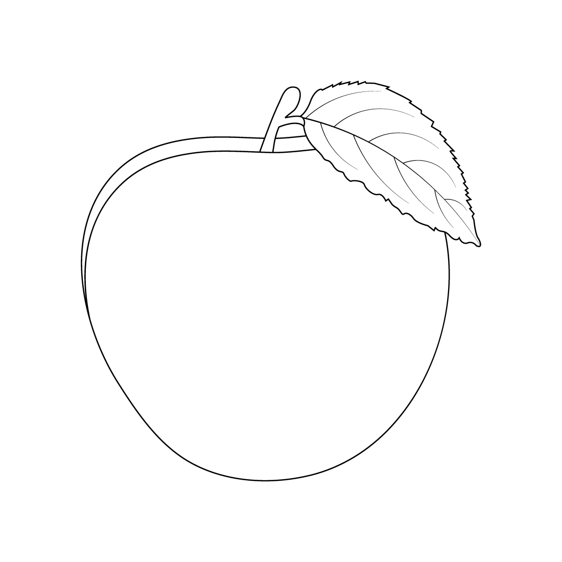 Apple fruits coloring page for kids â