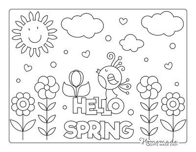 Free printable spring coloring pages for kids adults
