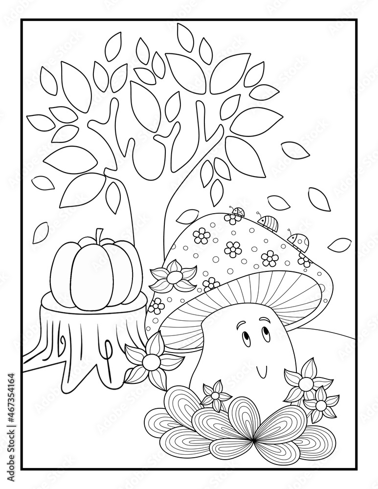 Thanksgiving coloring pages for kids fall coloring pages for kids autumn coloring pages for kids illustration