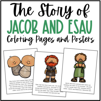 Jacob and esau bible story coloring pages and posters craft activity