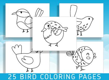 Fun and easy bird coloring pages for kindergarten and preschool pages