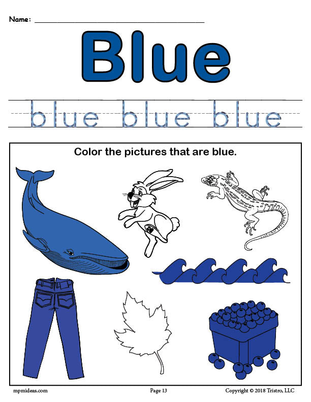 Color blue worksheet â