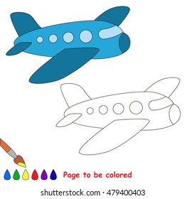 Blue airplane be colored coloring book stock vector royalty free