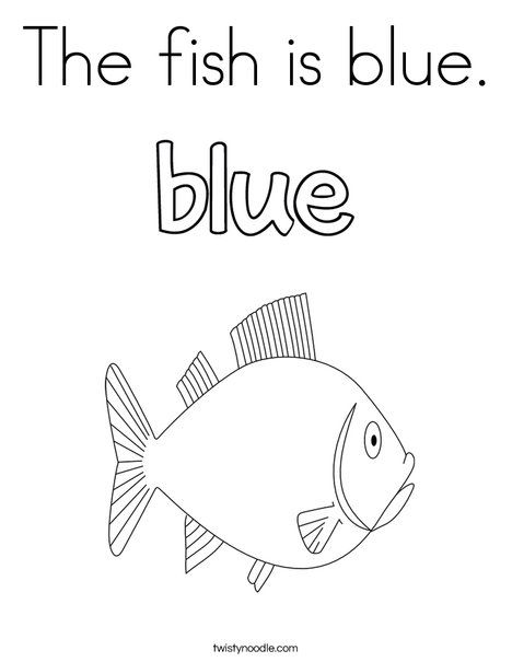 The fish is blue coloring page color blue activities color worksheets for preschool preschool color activities