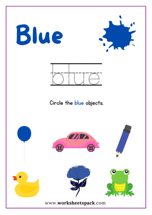 Blue color sheet printable free pdf color blue worksheet for preschool