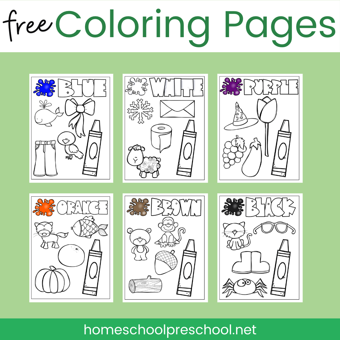 Free printable coloring pages to learn colors