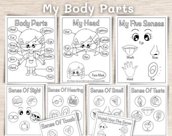 Body parts girlsmatching activity printable toddler busy book pages learning binder homeschool educational worksheet learning activity download now