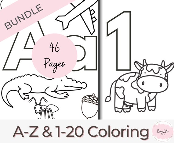 Alphabet number coloring pages coloring book coloring page preschool kindergarten and homeschool printables abc coloring page