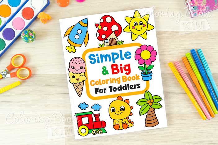 Simple big coloring book for toddler easy and fun coloring pages