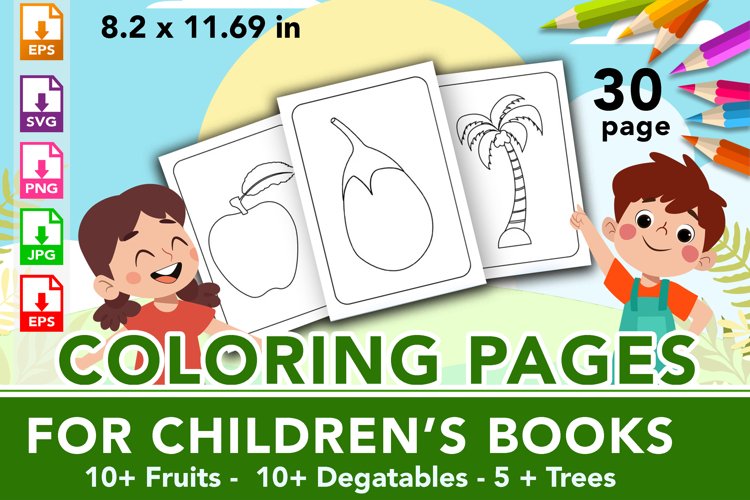 Colorful adventures childrens coloring book pages bundle
