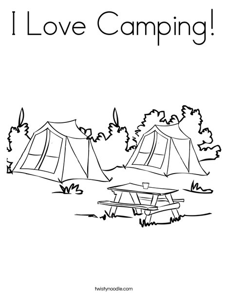 I love camping coloring page