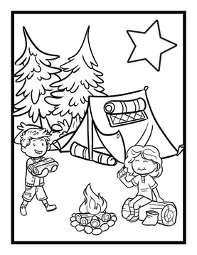 Free camping coloring pages for the little adventurers