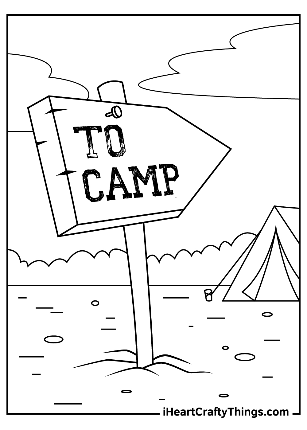 Camping coloring pages free printables