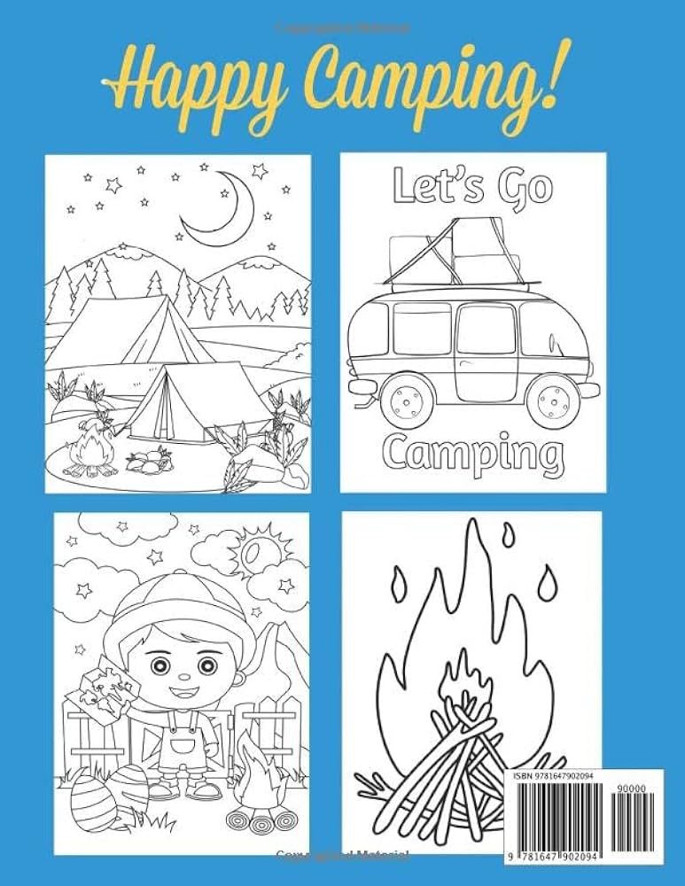 Camping coloring book for kids ag