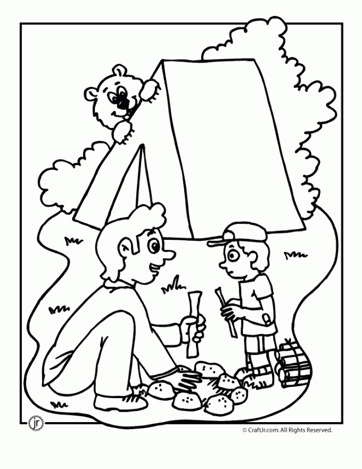 Get this free camping coloring pages to print