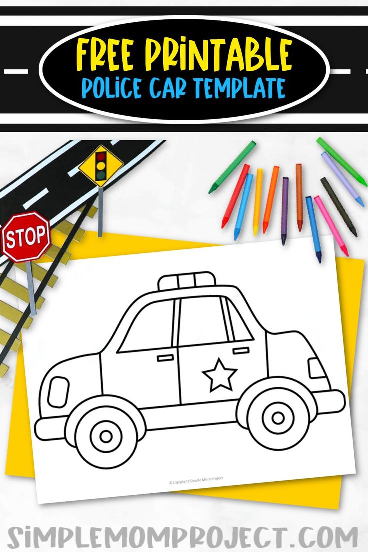 Free printable police car template cars preschool preschool coloring pages police cars