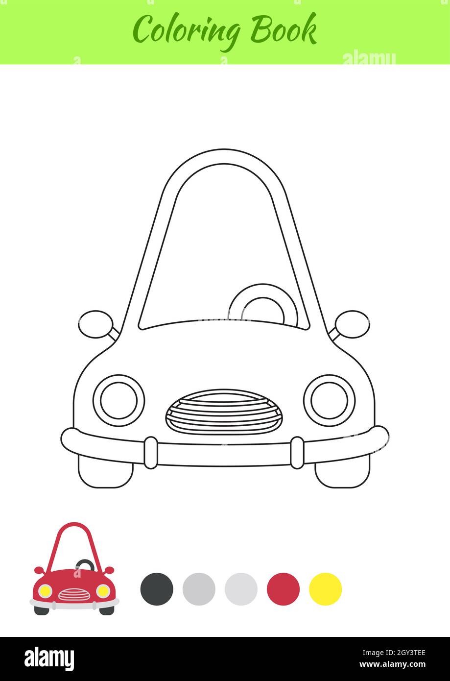 Coloring book car for children educational activity page for preschool years kids and toddlers with transport printable worksheet cartoon colorful stock vector image art