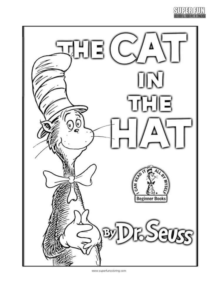 Free printable cat in the hat coloring pages
