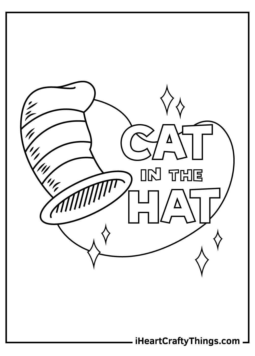 Cat in the hat coloring pages free printables