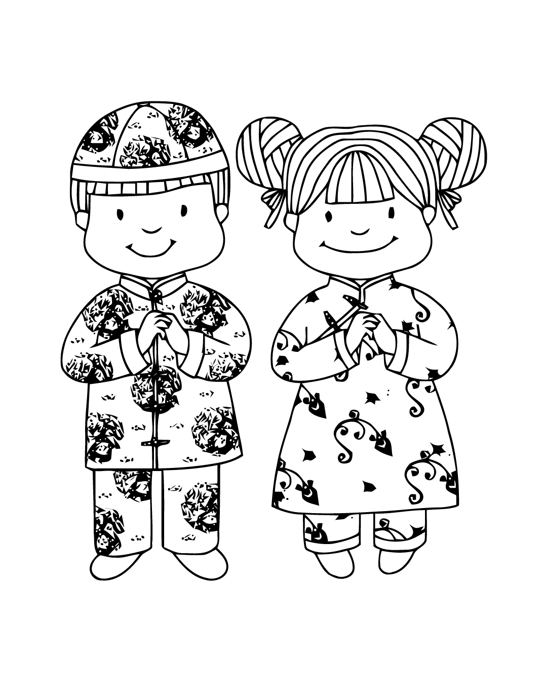 Chinese new year coloring pages to print
