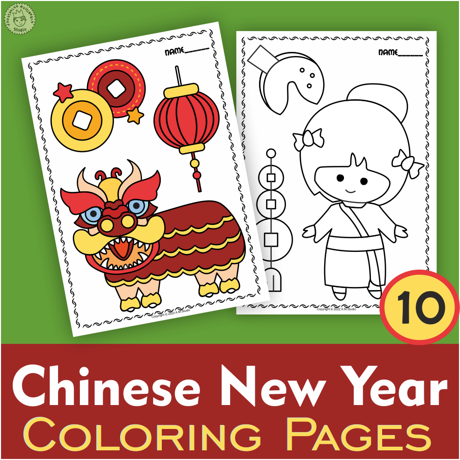 Chinese new year printable coloring pages for kids