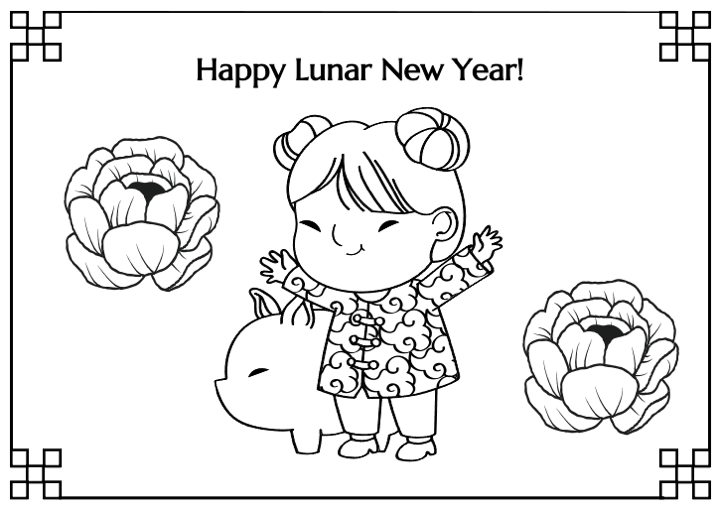Free chinese new year coloring pages